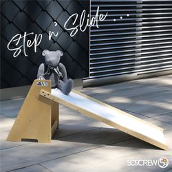 Tobogán Montessori con escalera 2 en 1 natural