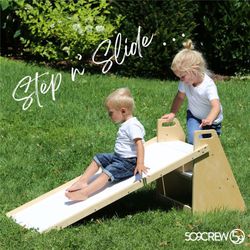 Tobogán Montessori con escalera 2 en 1 natural