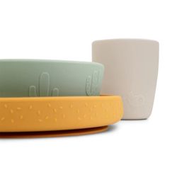Vajilla DonebyDeer Stick&Stay verde/mostaza/arena